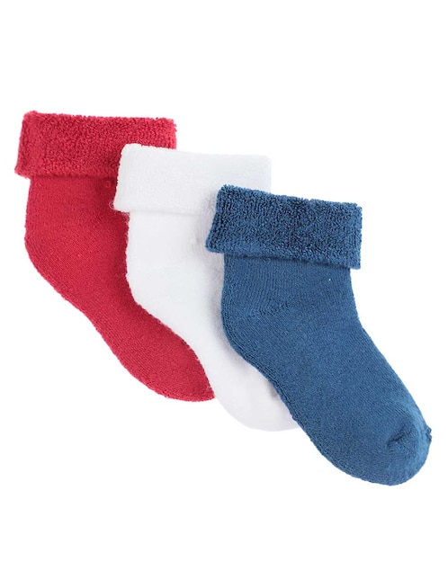 Calcetín de algodón para bebé unisex 3 pares 1