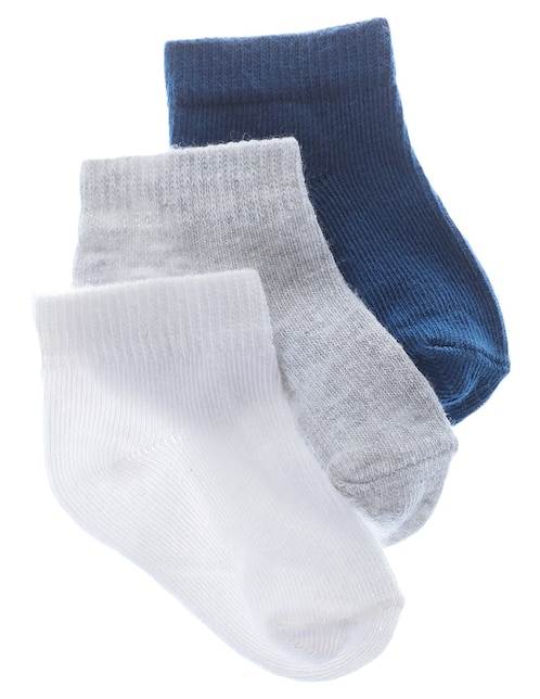 Calcetín de algodón para bebé unisex 3 pares 1