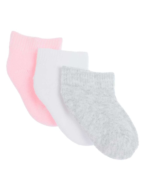 Calcetín de algodón para bebé unisex 3 pares 1