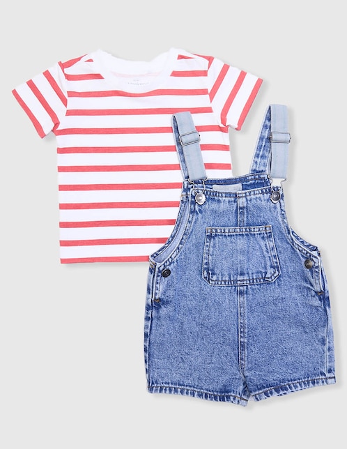 Conjunto overol de algodón para bebe niño 1