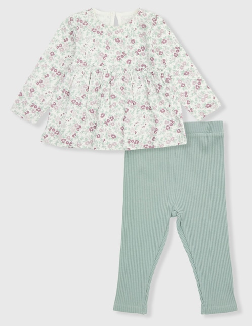 Conjunto pantalón de algodón para bebé niña 2 piezas 1