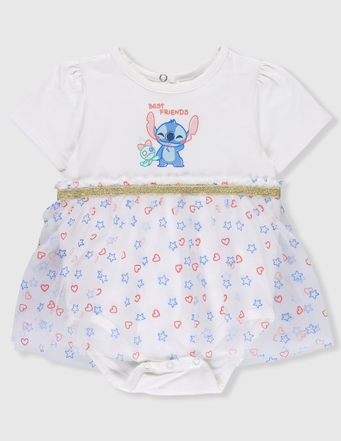 Vestido pañalero manga con pliegues para bebé niña 1