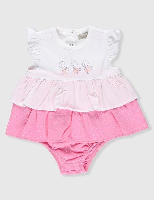 Vestido manga volantes para bebé niña 1
