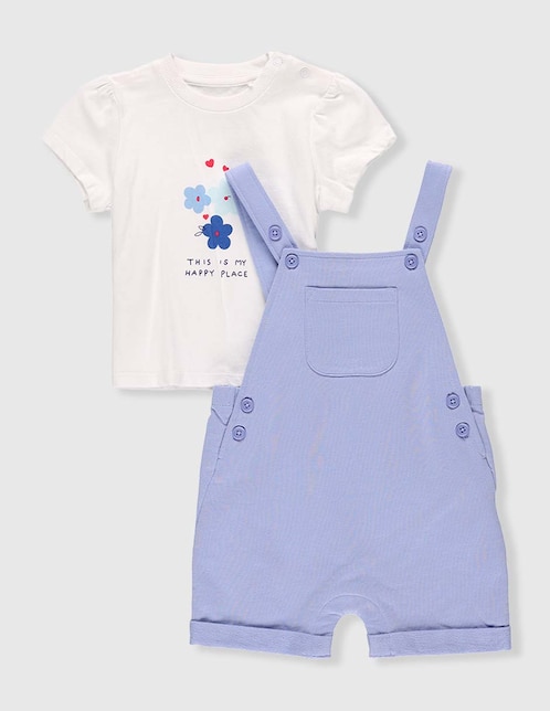 Conjunto overol Weekend Baby de algodón para bebé niña