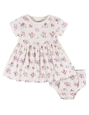 Vestido Gerber Purple Floral Manga Cap Para Bebé Niña