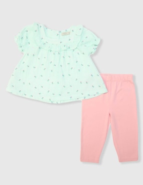 Conjunto Pantalón casual Weekend Baby de algodón para bebé niña 2 piezas