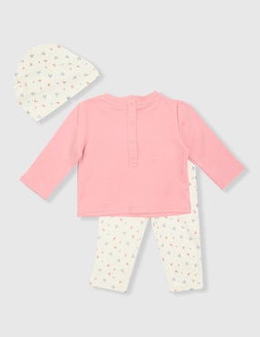 Conjunto Weekend Baby de algodón para bebé niña 3 piezas