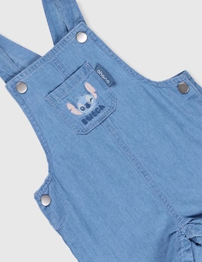 Conjunto overol Disney Dtr Stitch de algodón para bebé niño