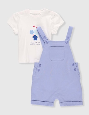 Conjunto overol Weekend Baby de algodón para bebé niña