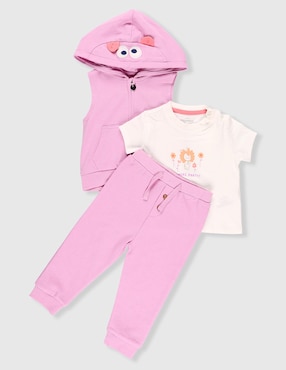 Conjunto Weekend Baby de algodón para niña 3 piezas
