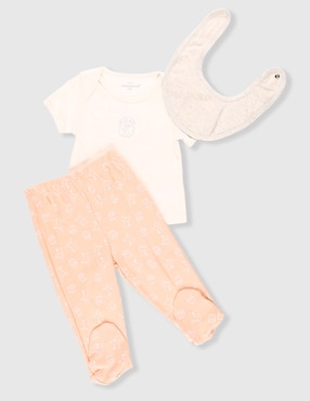 Conjunto Weekend Baby de algodón bebé niña 3 piezas