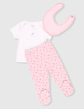 Conjunto Weekend Baby de algodón para bebé niña 3 piezas