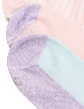 Set de calcetín antiderrapante Baby Creysi de algodón para niña 3 pares