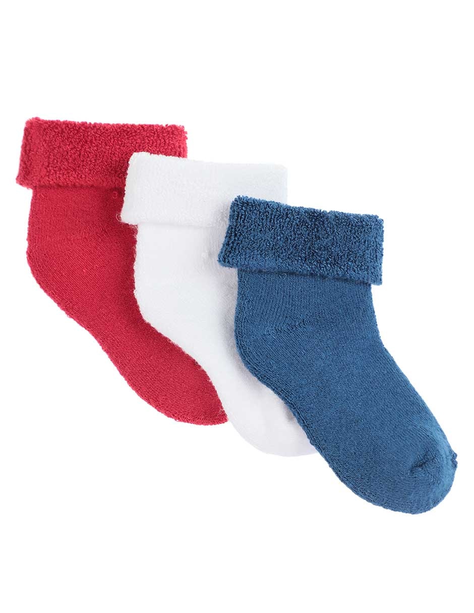 Calcetín de algodón para bebé unisex 3 pares Calcetín de algodón para bebé unisex 3 pares