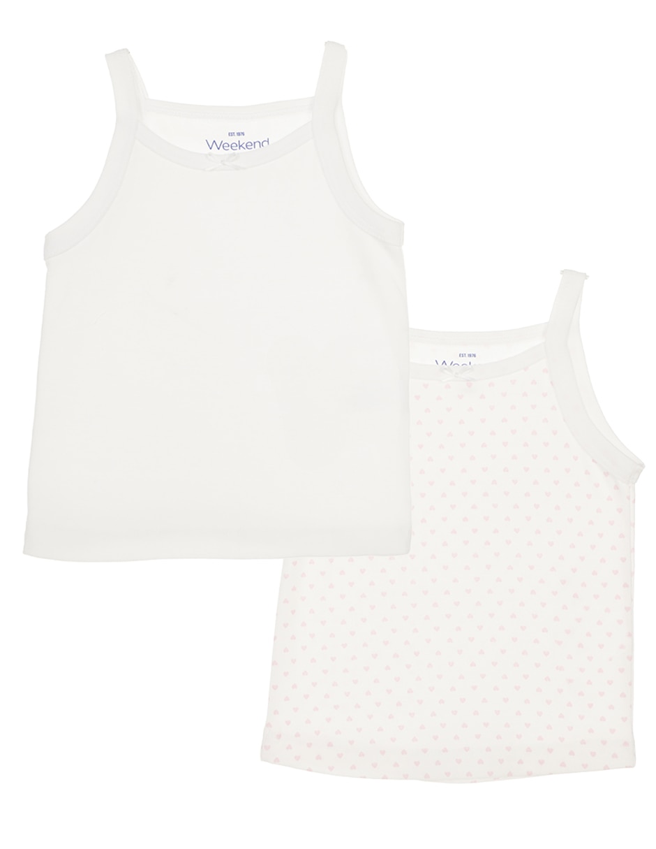 Set camiseta cuello redondo para bebé niña Set camiseta cuello redondo para bebé niña