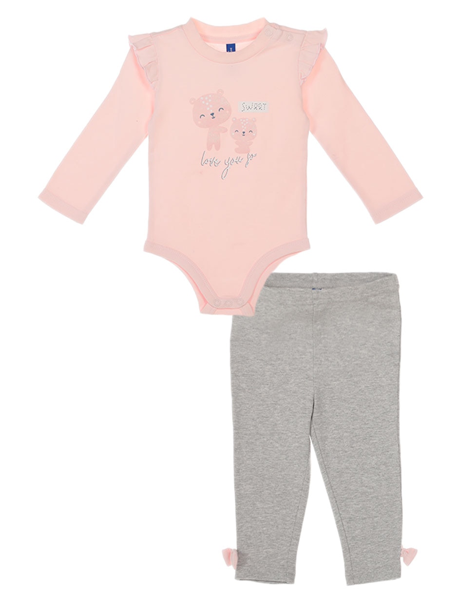 Conjunto Weekend Baby de algodon para bebe nina 2 piezas