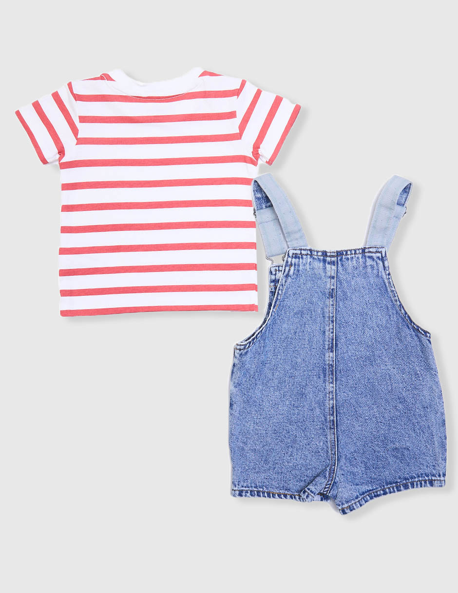 Conjunto overol de algodón para bebe niño 2