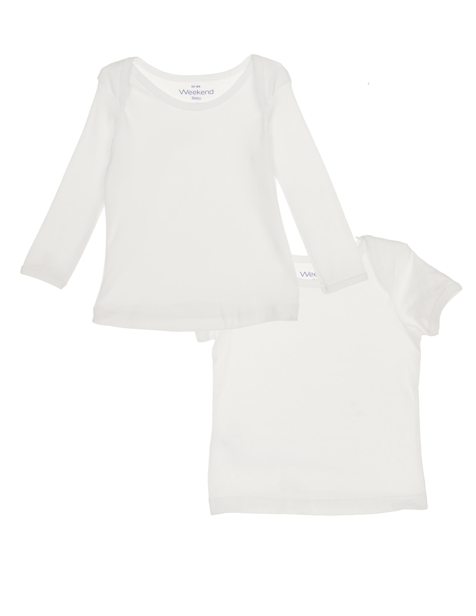 Set camiseta cuello redondo para bebé niño Set camiseta cuello redondo para bebé niño