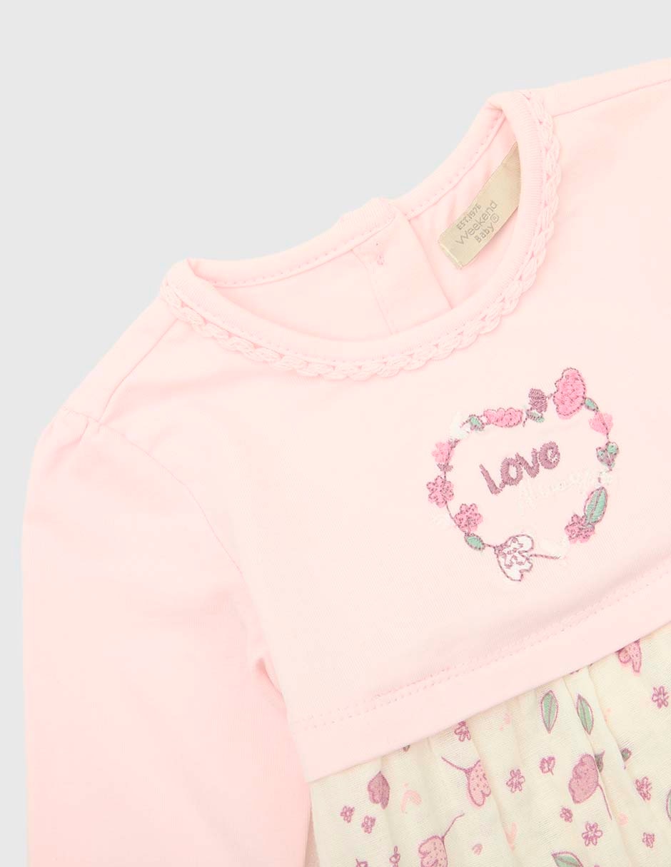 Vestido con calzón manga regular para bebé niña 3
