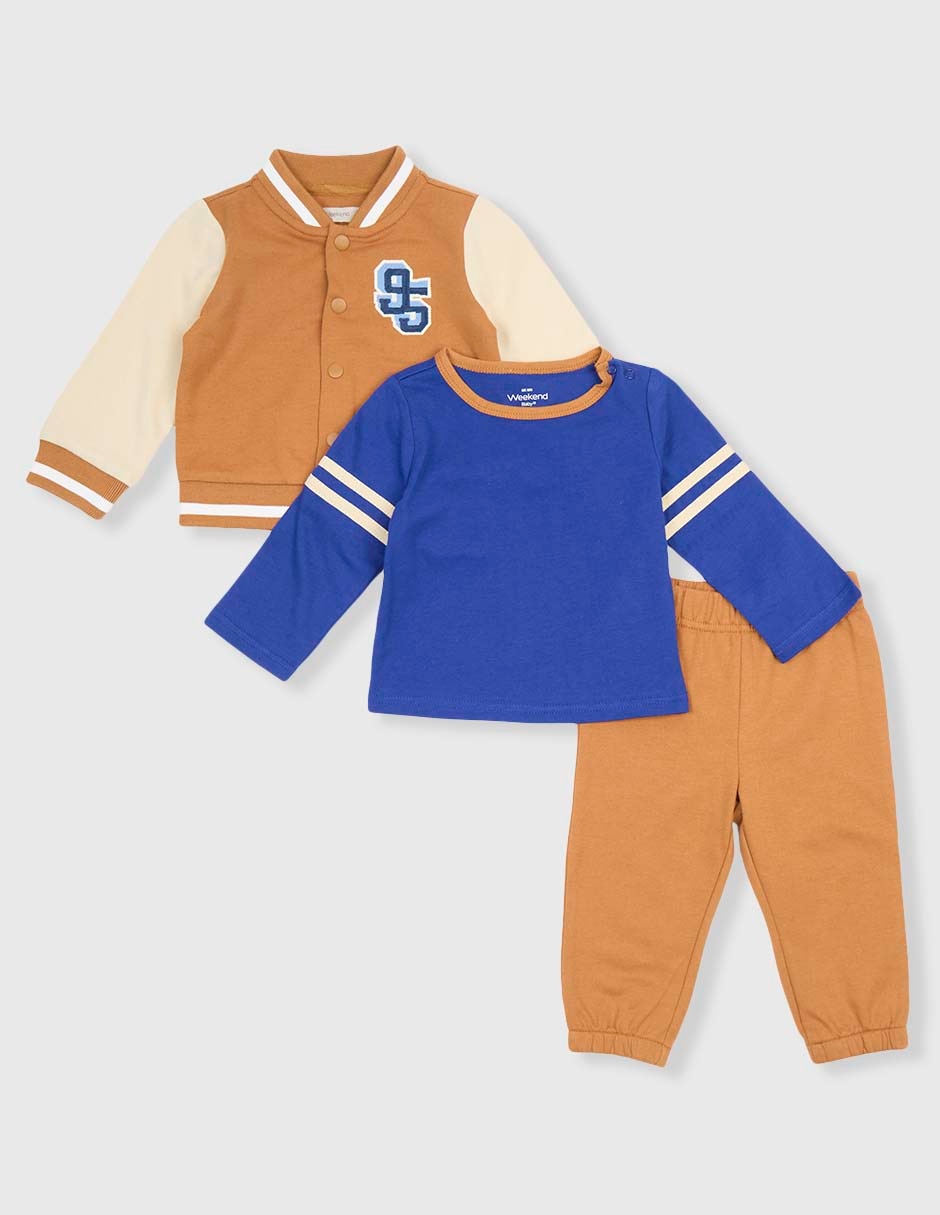 Conjunto pants de algodón para bebé niño 3 piezas
