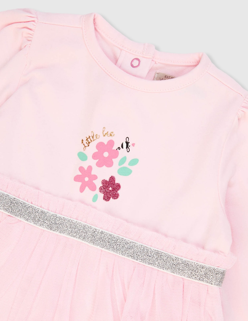 Vestido pañalero manga regular para bebé niña 5
