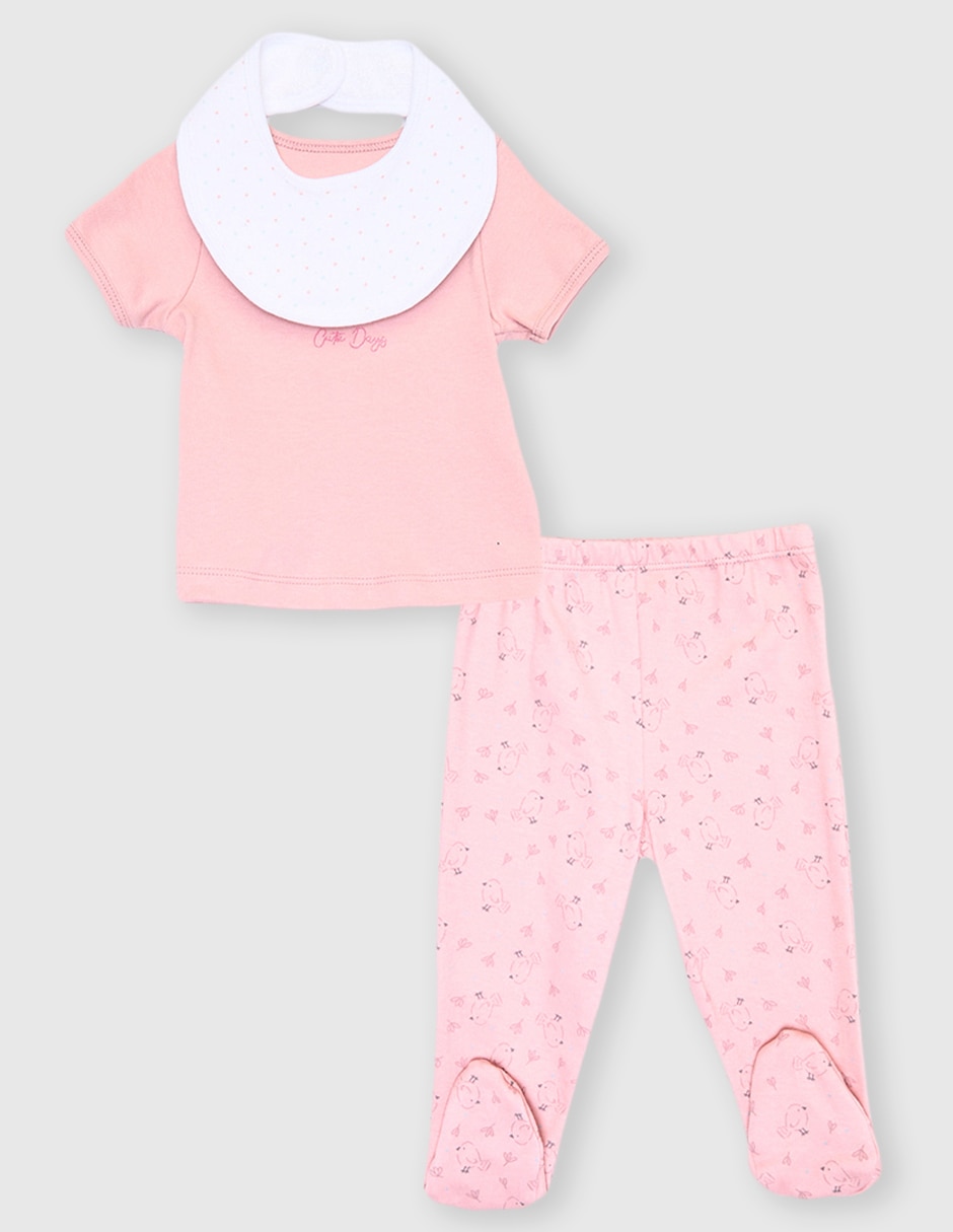 Conjunto de algodón para bebé niña 3 piezas Conjunto de algodón para bebé niña 3 piezas