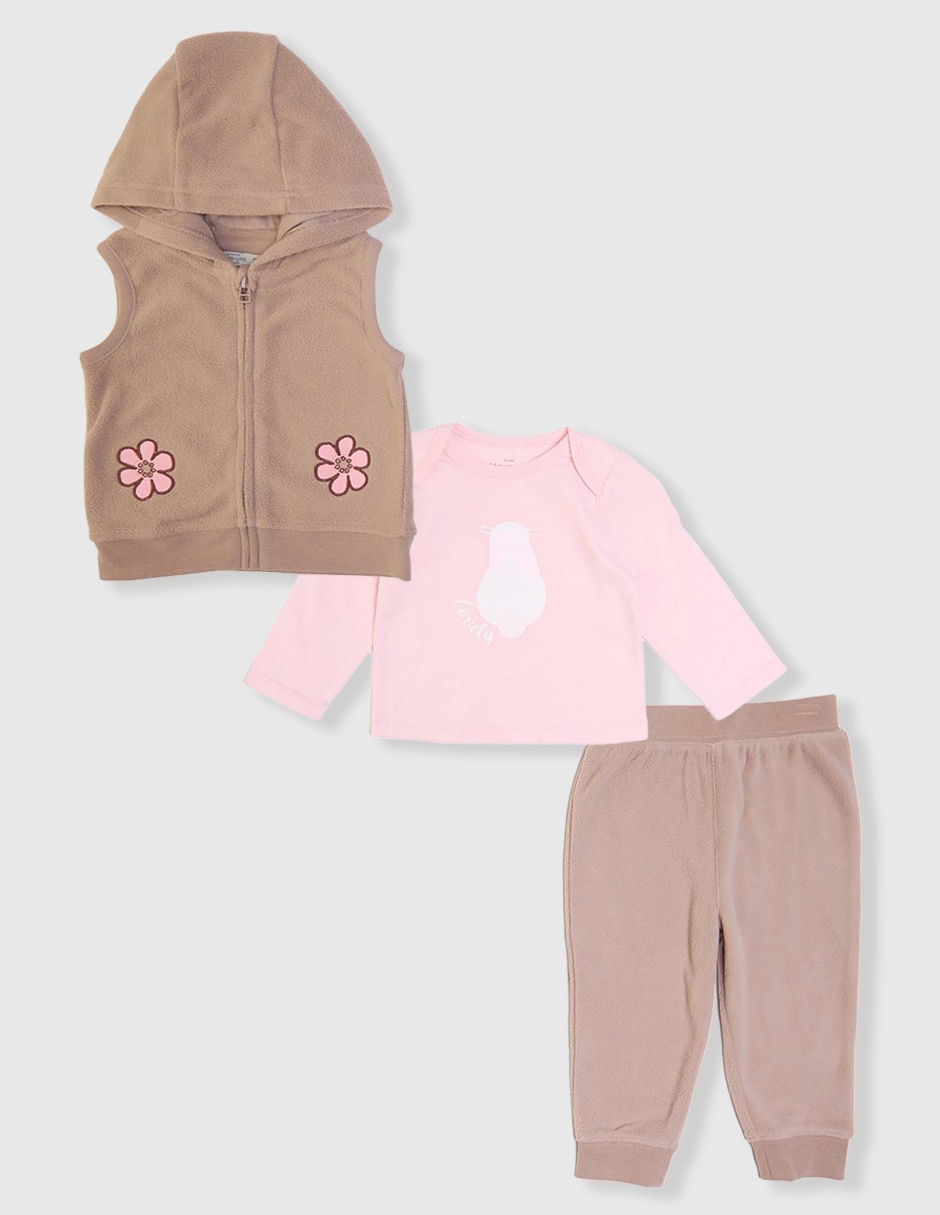 Conjunto pants para bebé niña 3 piezas Conjunto pants para bebé niña 3 piezas