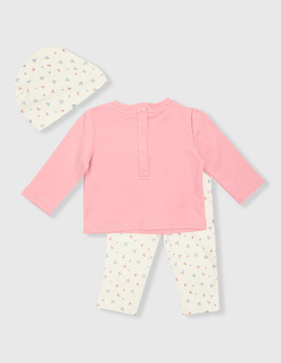 Conjunto de algodón para bebé niña 3 piezas 2