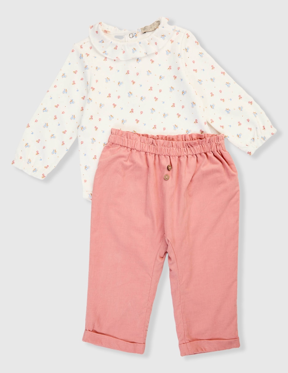 Conjunto de algodón para bebé niña 2 piezas Conjunto de algodón para bebé niña 2 piezas