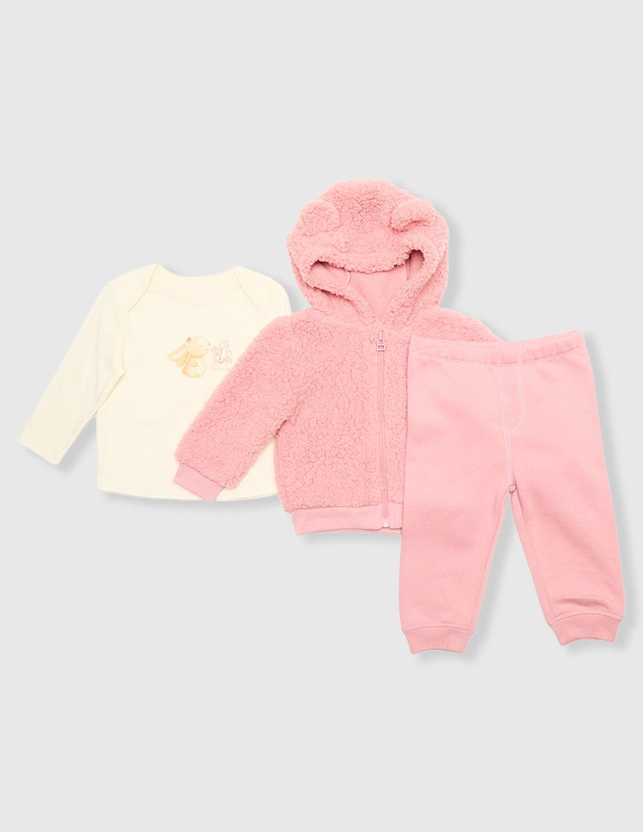 Conjunto de algodón para bebé niña 3 piezas Conjunto de algodón para bebé niña 3 piezas