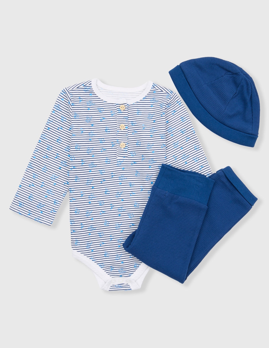 Conjunto de algodón para bebé niño 3 piezas Conjunto de algodón para bebé niño 3 piezas
