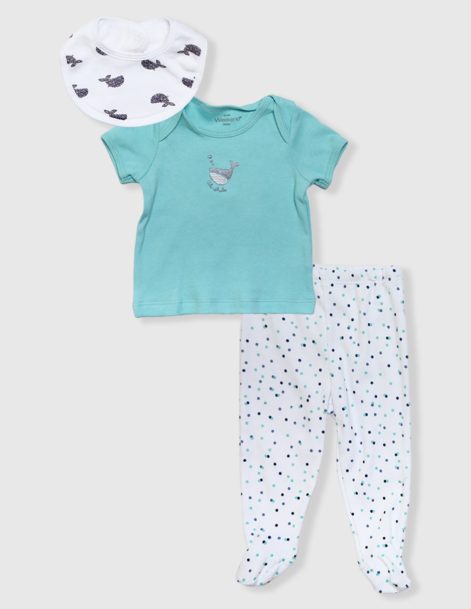 Conjunto de algodón para bebé niño 3 piezas Conjunto de algodón para bebé niño 3 piezas