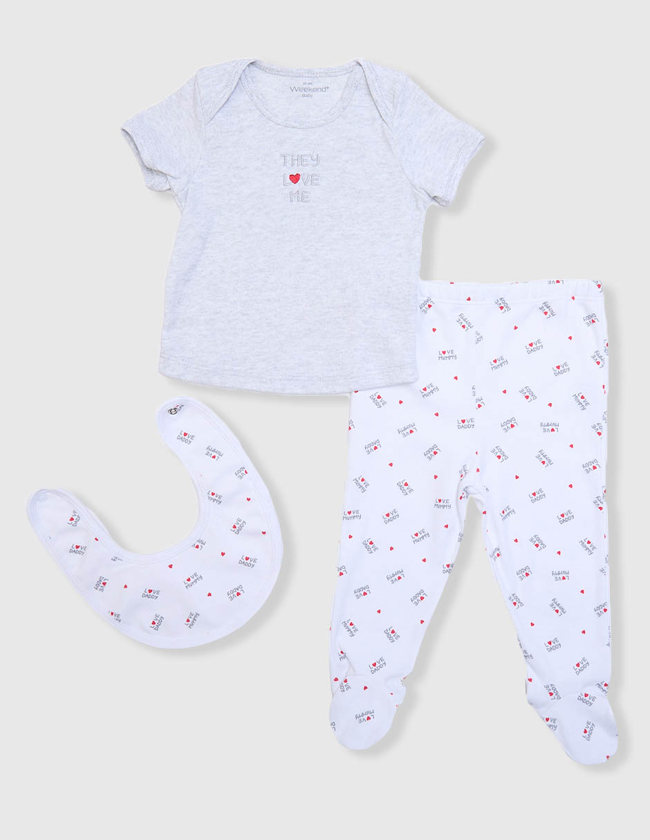 Conjunto de algodón para bebé niño 3 piezas Conjunto de algodón para bebé niño 3 piezas