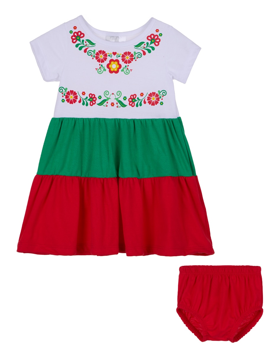 Vestido con calzón Optima manga regular para bebé niña Suburbia