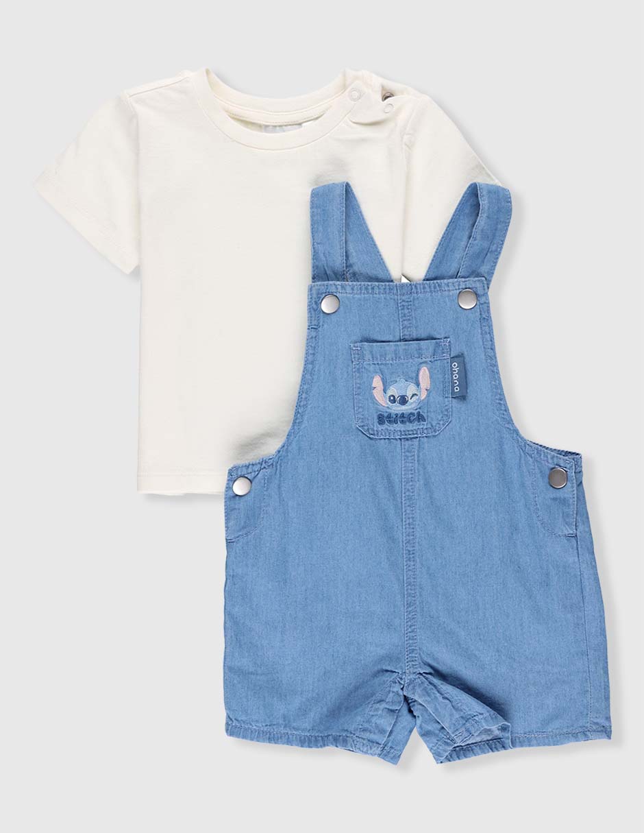 Conjunto overol Stitch de algodón para bebé niño Conjunto overol Stitch de algodón para bebé niño