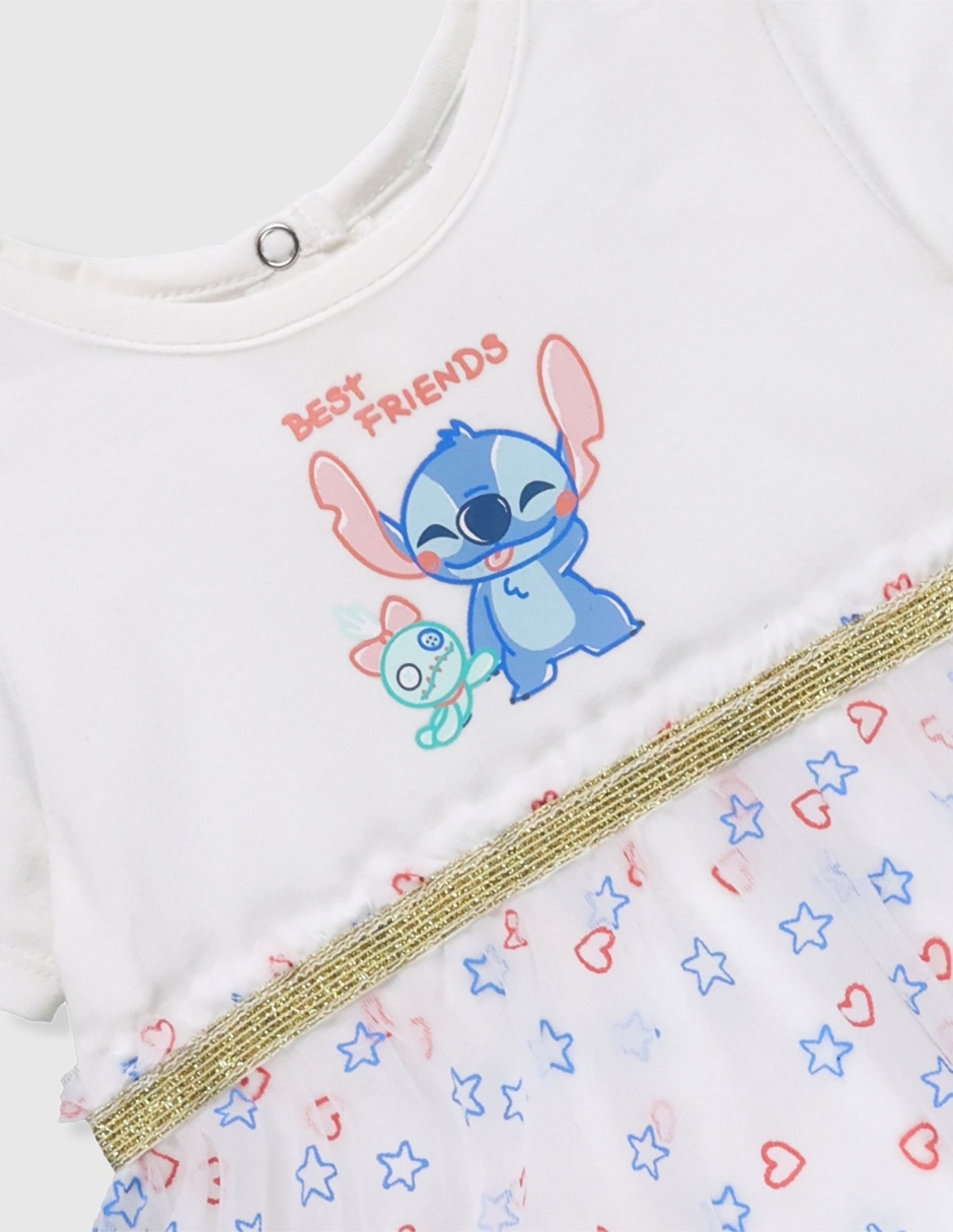 Vestido pañalero manga con pliegues para bebé niña 3