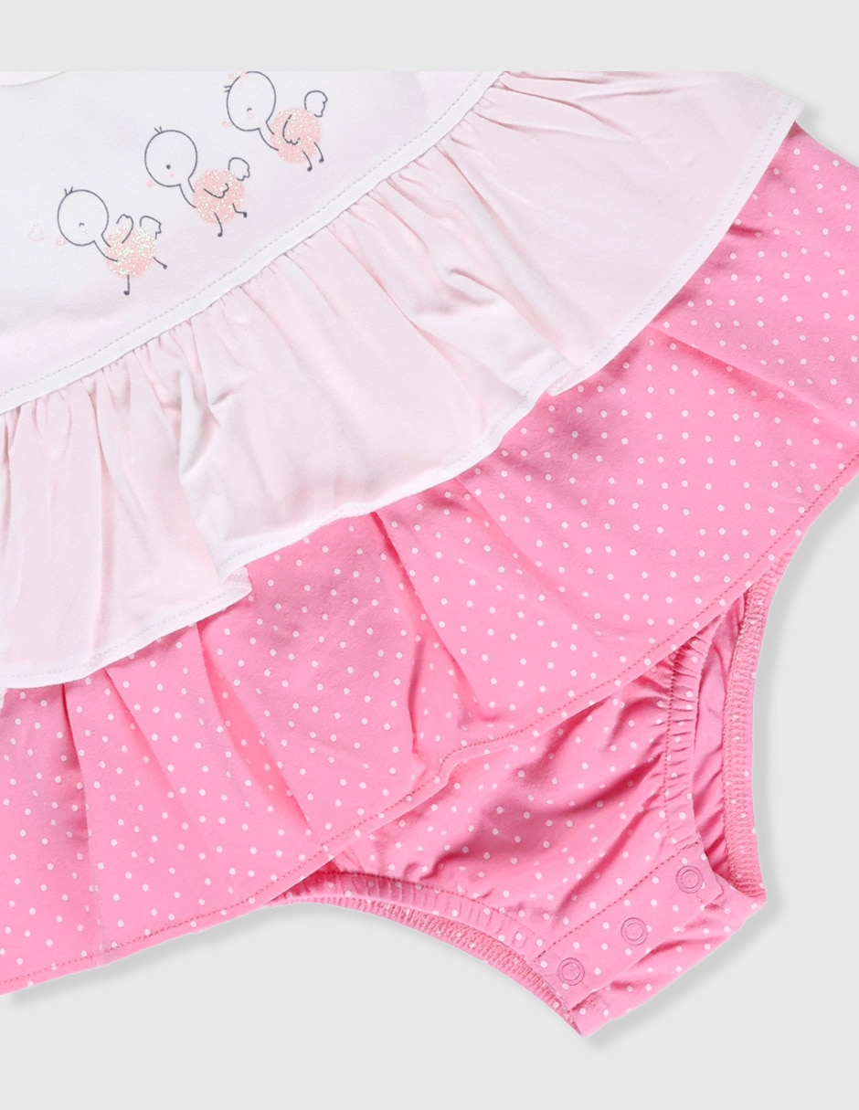 Vestido manga volantes para bebé niña 4