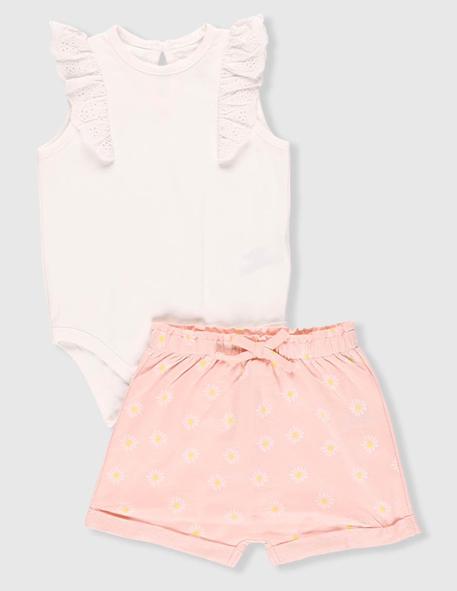 Conjunto de algodón para bebé niña 2 piezas. Conjunto de algodón para bebé niña 2 piezas.
