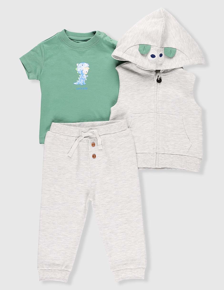 Conjunto de algodón para bebé niño 3 piezas Conjunto de algodón para bebé niño 3 piezas