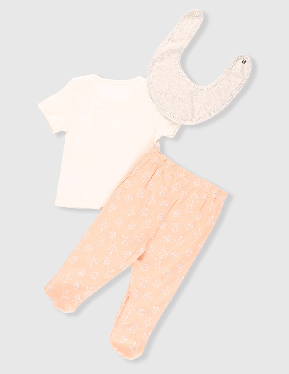 Conjunto de algodón bebé niña 3 piezas 2