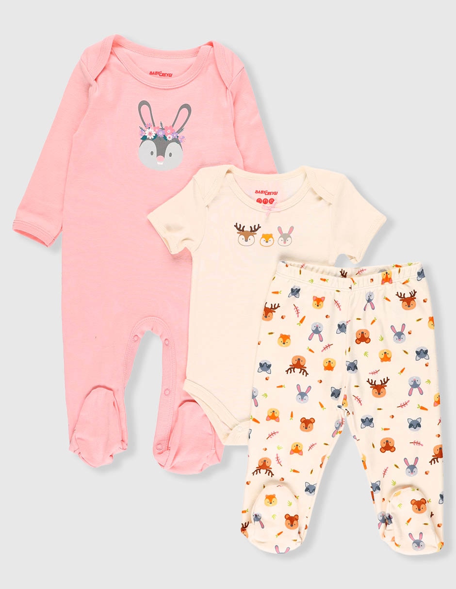 SET BABY CREYSI, 6 MESES, ROSA P1257